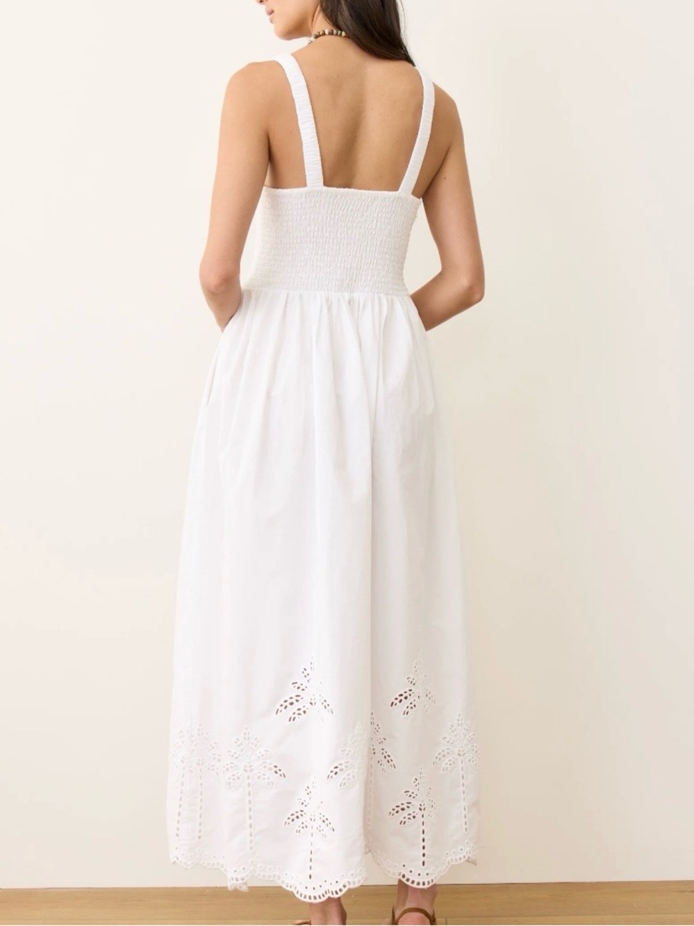 Marine Layer Selene Eyelet Maxi Dress Large white Cotton - Picture 2 of 8